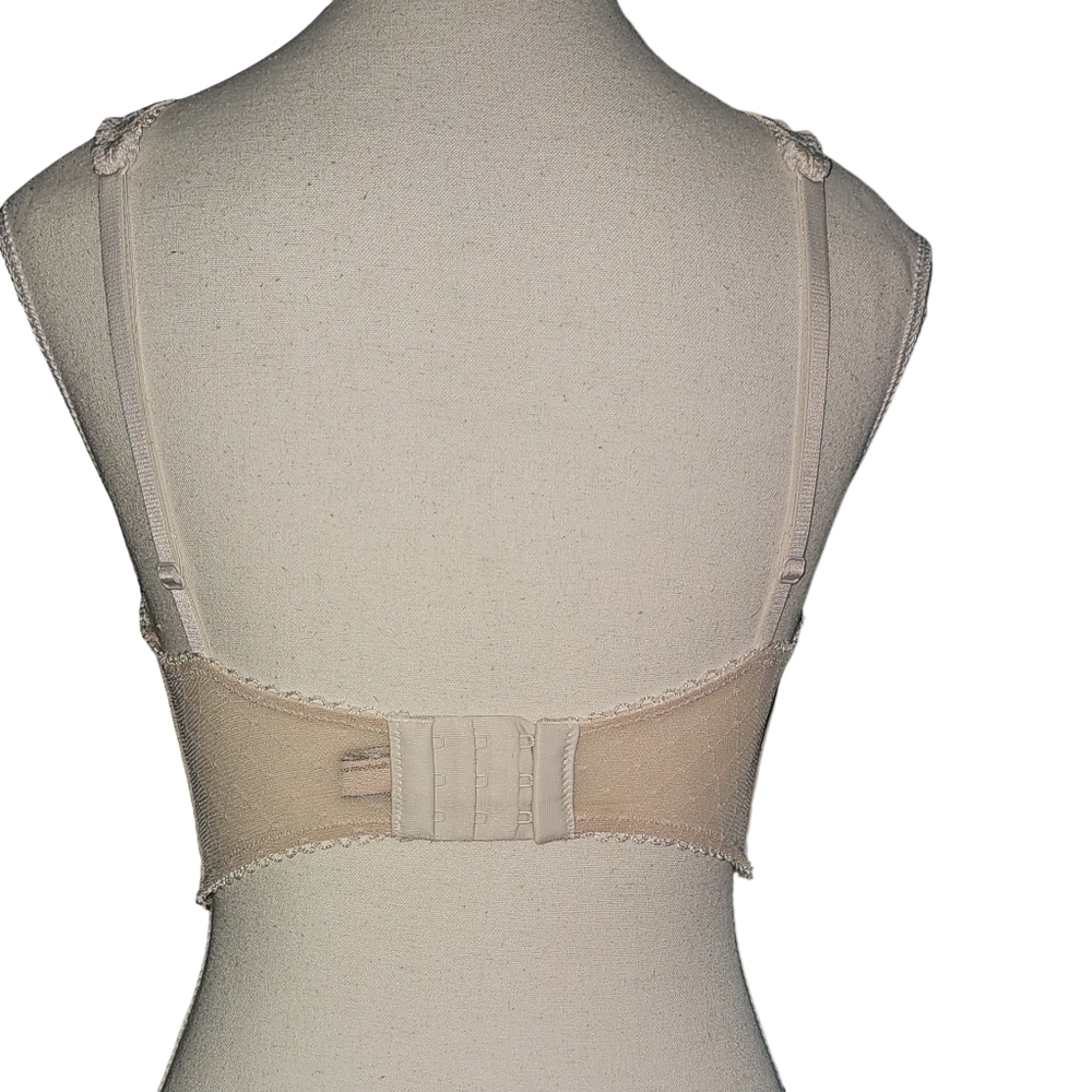 Victorias Secret Dream Angels Lace Mesh Long Line Bra Neutral Floral Boho Sz 32D - Picture 3 of 16